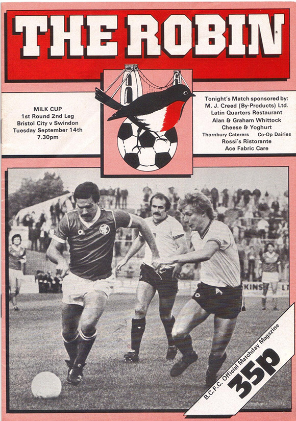 <b>Tuesday, September 14, 1982</b><br />vs. Bristol City (Away)